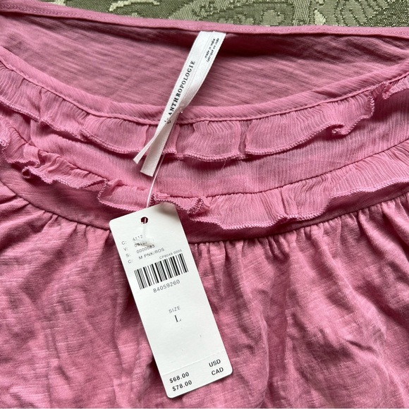 NWT Anthropologie Ruffled Flutter-Sleeve Top Size Large - Picture 5 of 12